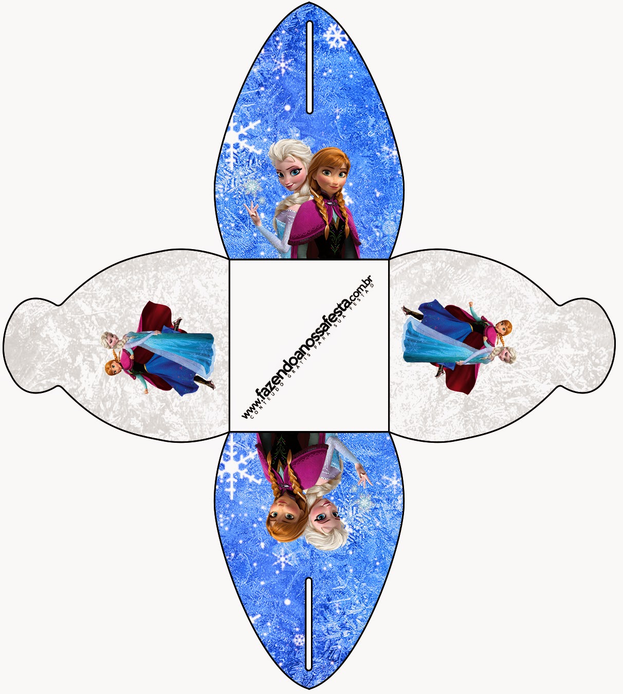 Frozen Nevando: Cajas para Imprimir Gratis. Caja para cupcakes o golosinas.