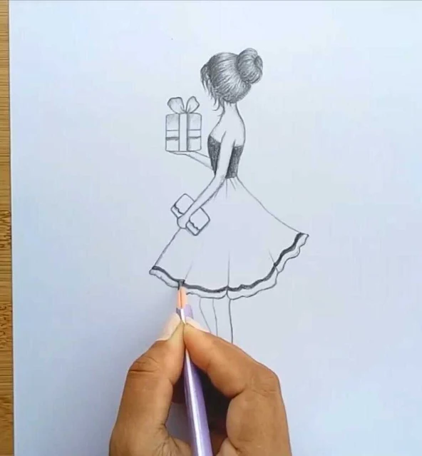 رسم فتاة بالرصاص رسم فتاة جميلة بالرصاص