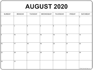 Free Printable Calendar August 2020 Free Printable Calendar August 2020