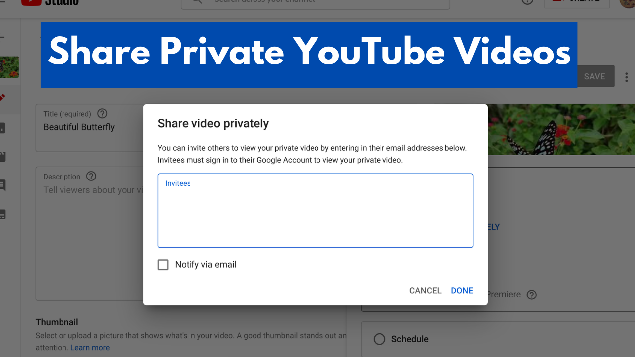 How to share a private YouTube video