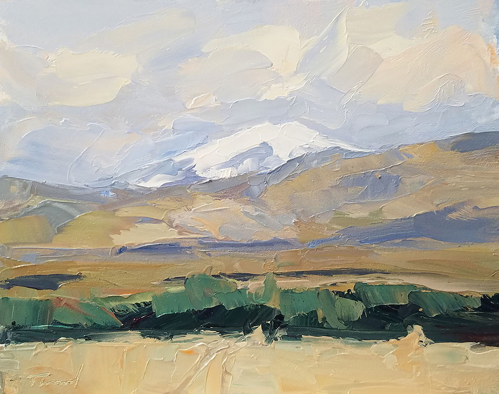 Kathryn Townsend Painting Studio Mt. Adams from Yakima