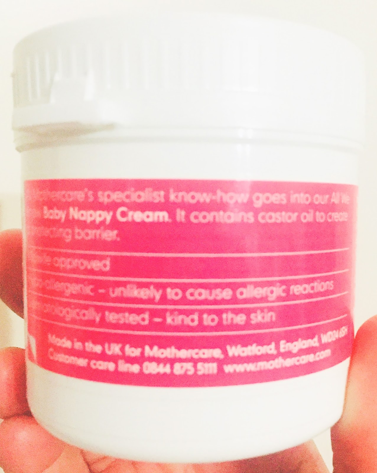 Mothercare Nappy Cream ingredients