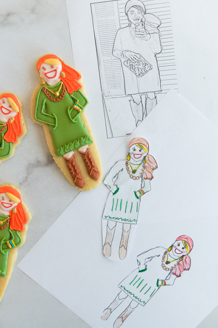 how to make custom portrait cookies without a projector