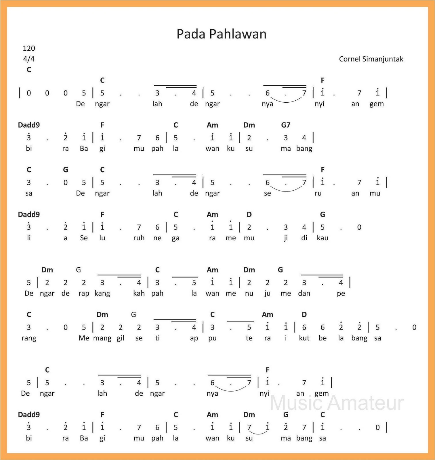 Kumpulan Not Angka Pianika Terima Kasih