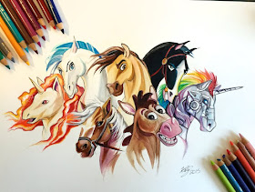 03-Horses-Katy-Lipscomb-Lucky978-Fantasy-Watercolor-Paintings-Colored-Pencils-Drawings-www-designstack-co