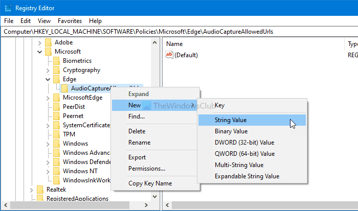 Edgeでオーディオ、ビデオ、およびスクリーンキャプチャを有効または無効にする方法