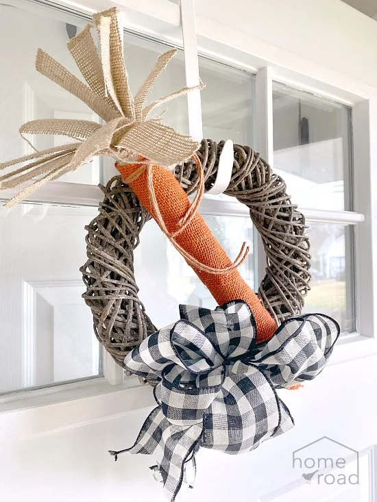 Carrot wreath on the front door