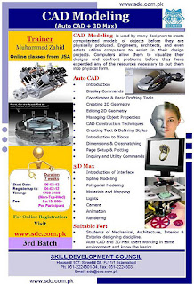CAD Modeling (Online Training), Trainings in Islamabad, SDC Trainings, I.T Short courses, 