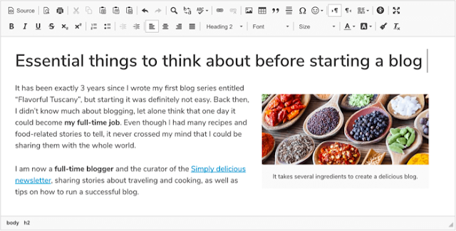Giao diện trình soạn thảo CKEditor