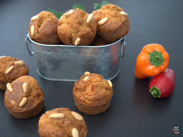 Muffins de bacalao y pimientos