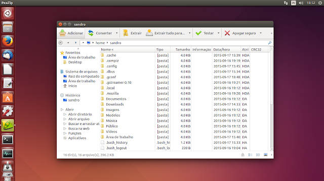 PeaZip em português no Ubuntu 14.04 LTS