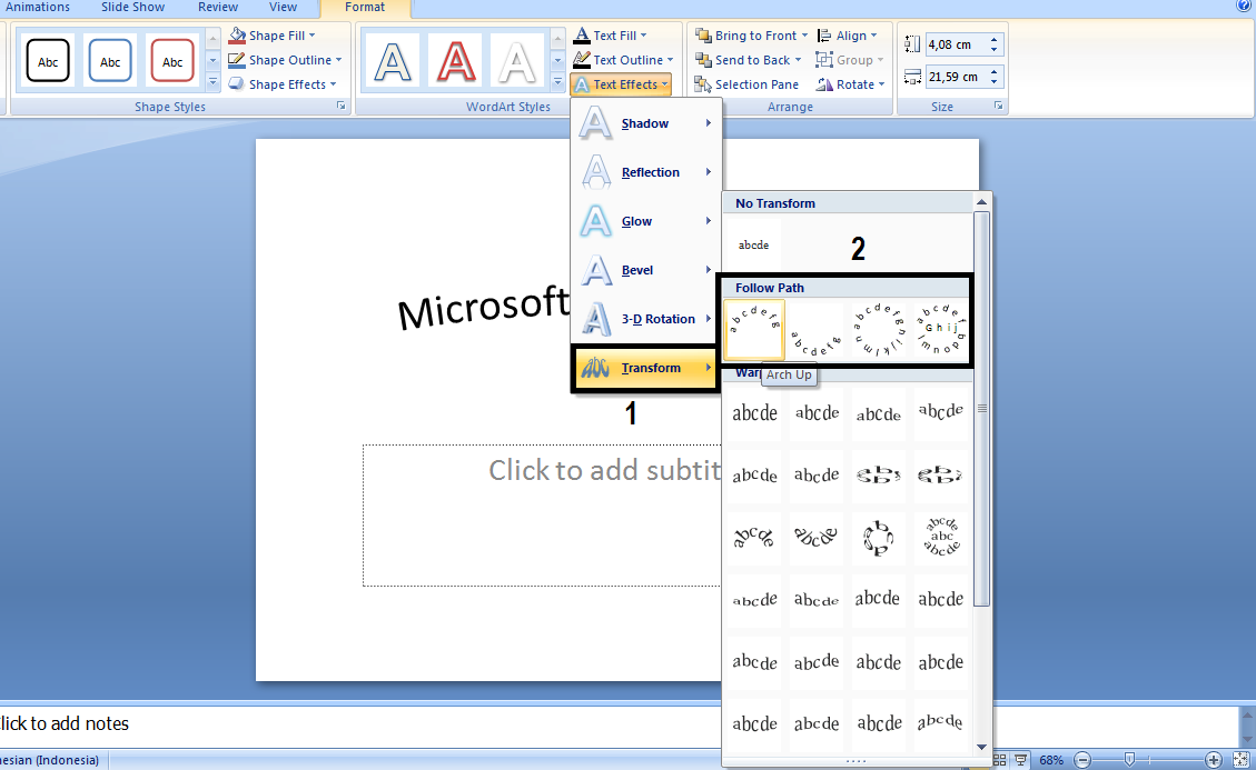 Cara Membuat Tulisan Melengkung Di Powerpoint