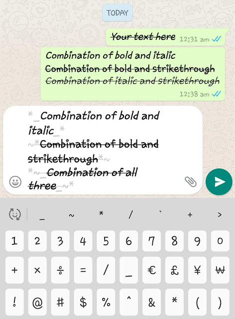 Use combination of WhatsApp fonts Use combination of WhatsApp fonts