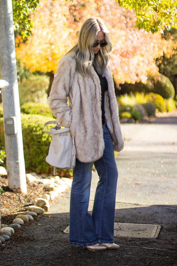 The Parlor Girl: flare jeans, faux fur & Day 11 Giveaway