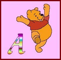 Abecedario de Winnie the Pooh con Letras Arco Iris. Winnie the Pooh Abc.