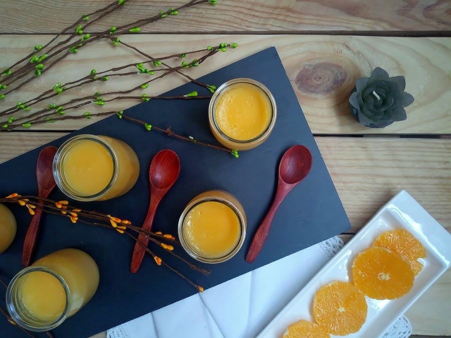 Crema de naranja y cava. Postre sencillo con delicioso sabor a cítrico. Facil de elaborar, Sin horno. Cuca