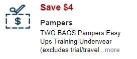$4.00/2 Pampers Easy ups CVS APP MFR Digital Coupon (go to CVS App) $4.00/2 Pampers Easy ups CVS APP MFR Digital Coupon (go to CVS App)