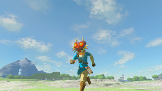 Link wearing Majora's Mask and the Island Lobster Shirt