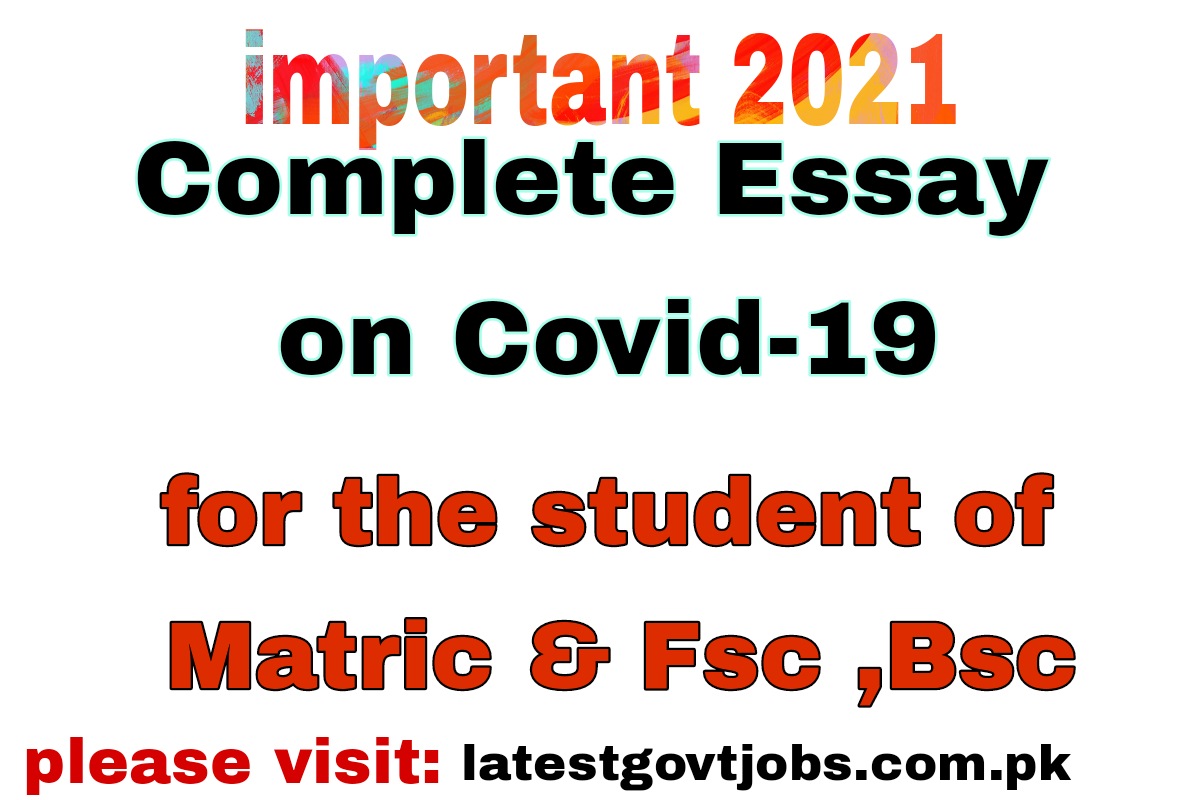 covid 19 par essay in english class 12