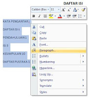 Klik Kanan dan Pilih Paragraph