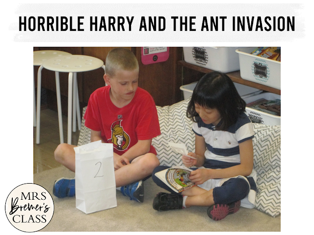 Our class LOVES Horrible Harry! Here are some fun Horrible Harry an the Ant Invasion book study companion activities to go with the book by Suzy Kline. Perfect for whole class guided reading, small groups, or individual study packs. Packed with lots of fun literacy ideas and standards based guided reading activities. Common Core aligned. Grades 1-2 #bookstudies #bookstudy #novelstudy #1stgrade #2ndgrade #literacy #guidedreading #horribleharry