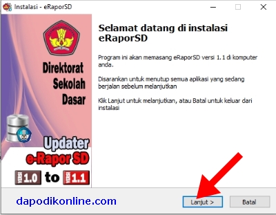 Instal e-Rapor SD Versi 1.1