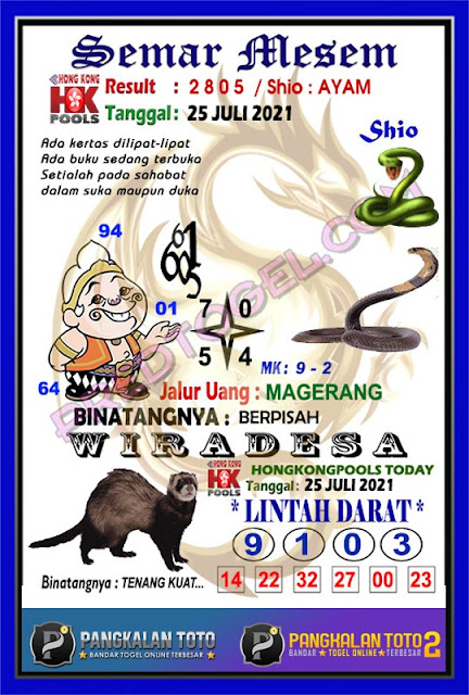 Prediksi Syair Hongkong 25 Juli 2021 Syair Hk Pangkalantoto
