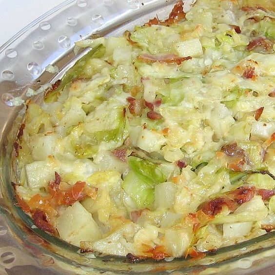 Polish CabbagePotatoBacon Casserole Recipe Kapusta Family Meal