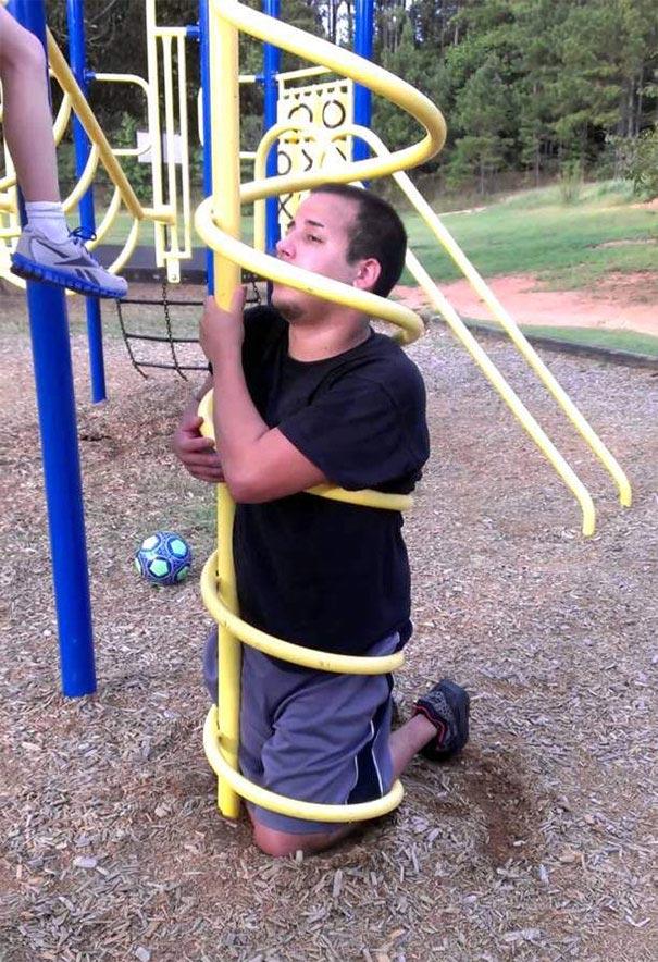 Times People Want To Remember Their Childhood and Stuck in The Playgrounds