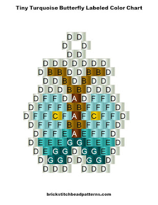 Brick Stitch Bead Patterns Journal: Free Tiny Turquoise Butterfly ...