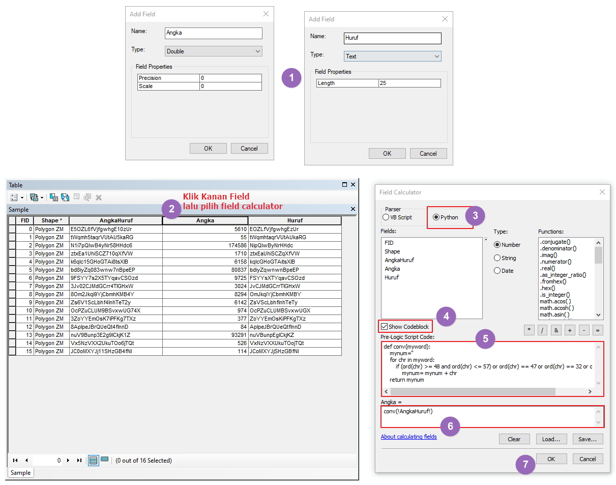 Cara Memisahkan HurufAngka Acak di Attribut Tabel ArcGIS