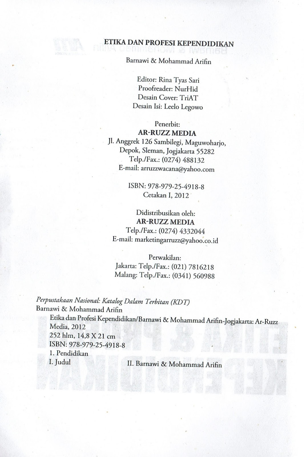 Review Buku Etika Dan Profesi Kependidikan Dewan Pendidikan