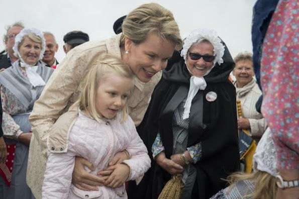 Queen Mathilde of Belgium and her youngest daughter Princess Eleonore attended the annual 'Sea Blessing' an catholic mass