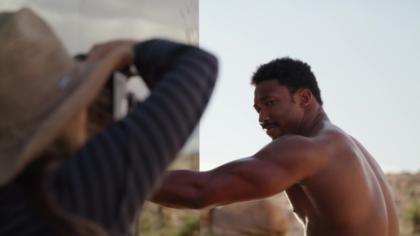 Myles Garrett nude in ESPN Body Issue 2019 behind the scenes.