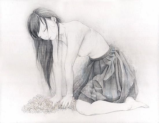 Marie Ochi pinturas desenhos mulheres sensuais delicadas japonesas