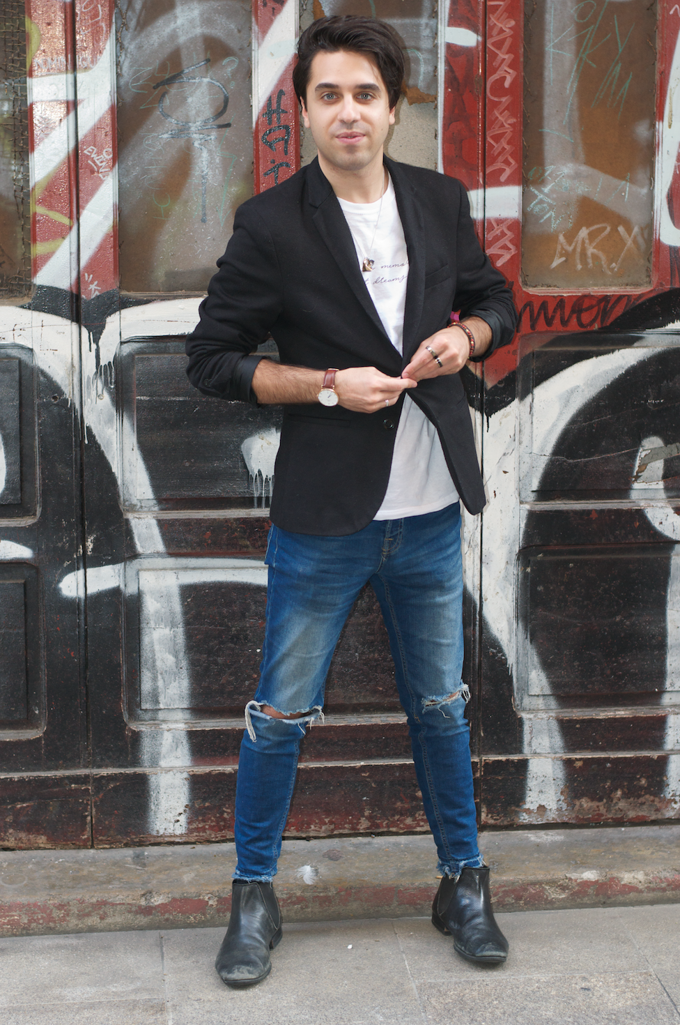 the mint street Black Blazer, Black Boots