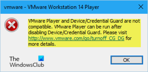 VMware Workstation 및 Device/Credential Guard가 호환되지 않음