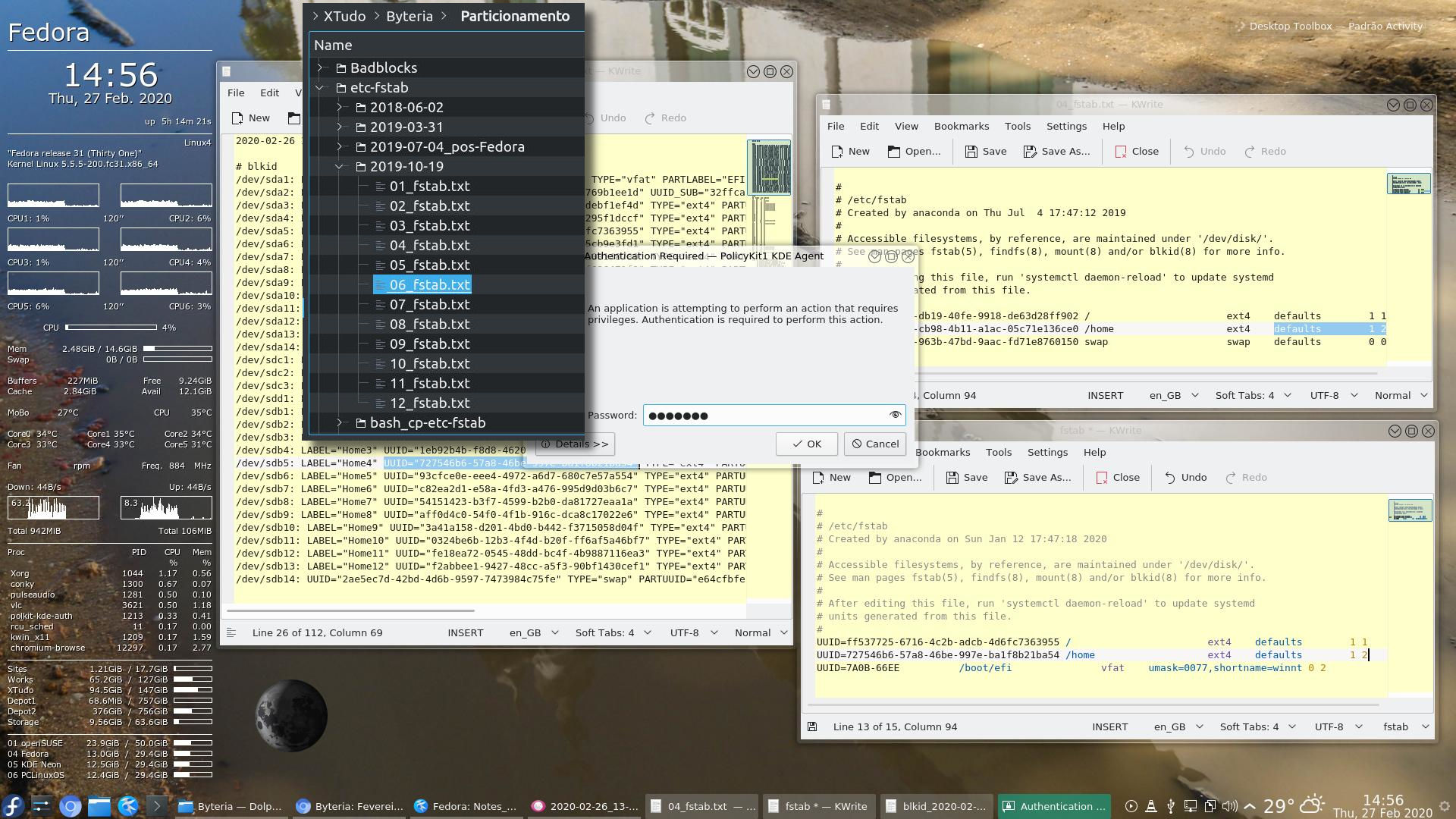 Byteria Linux, dualboot, discos, partições e backups
