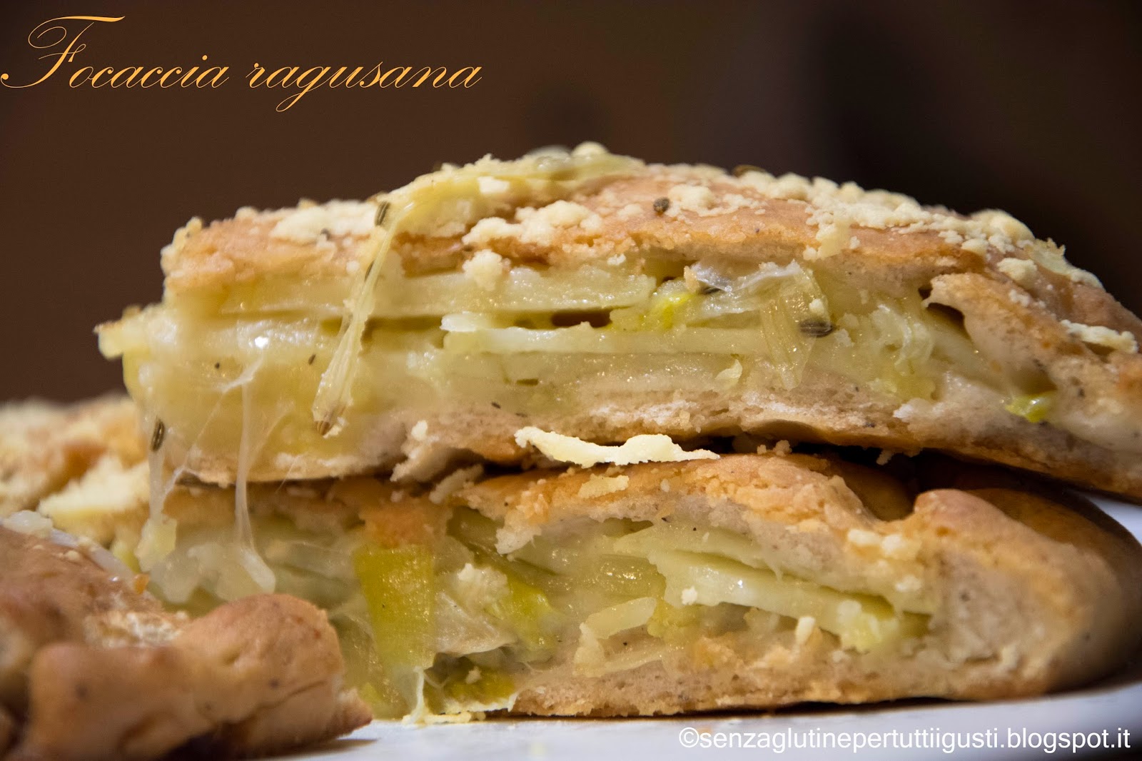 focaccia ragusana con patate e cipolle senza glutine