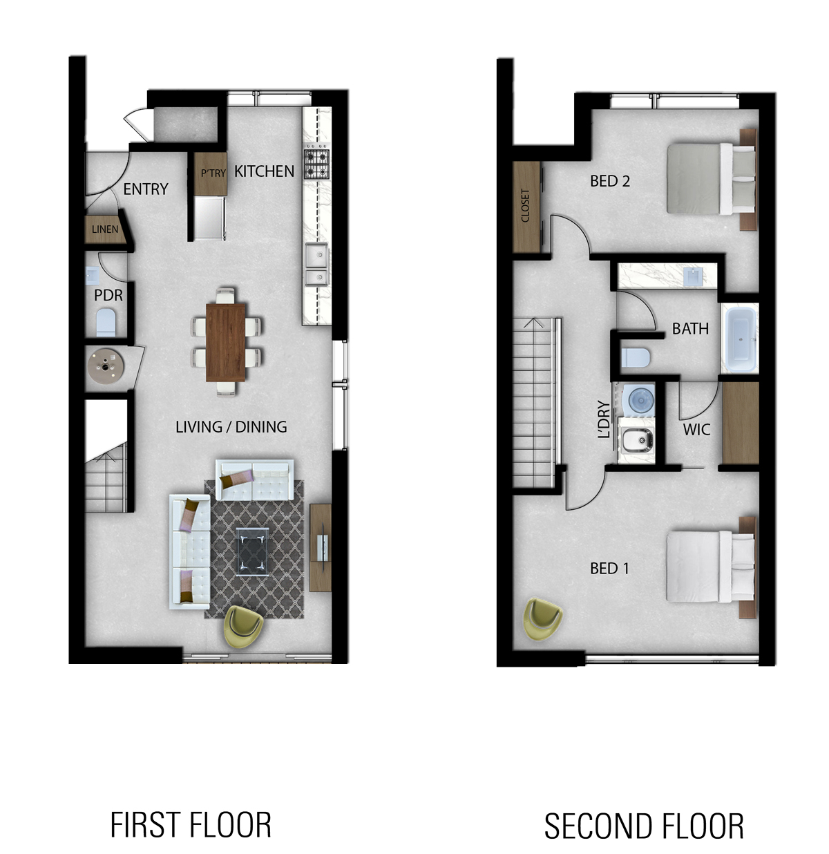 2 Bedroom Townhomes Bedroom Decor