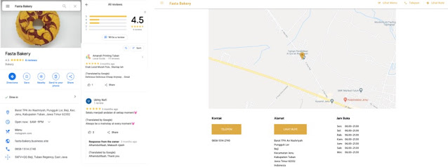 Tampilan Google Bisnisku Fasta Bakery