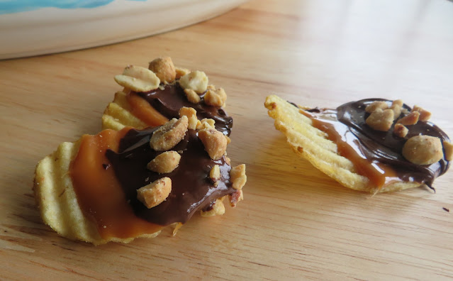 Toffee, Chocolate and Peanut Dipped Potato Chips