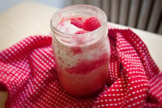 Raspberry soda float