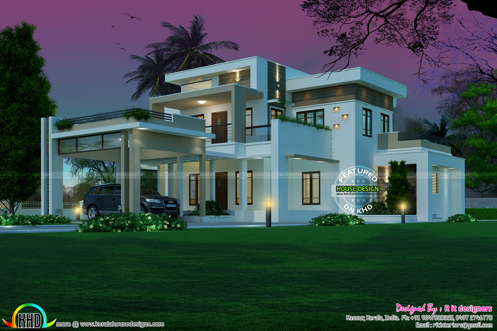 Beautiful Contemporary Home Architecture Jpg 1920 1280 Kerala House Design Modern Style House Plans House Front Design