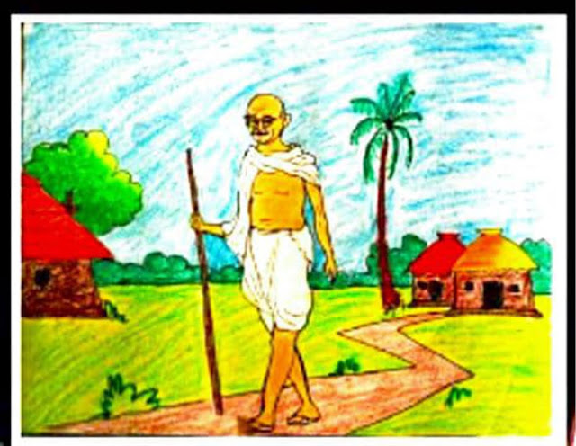 Mahatma Gandhi drawing || How To Draw Mahatma Gandhi || Gandhi jayanti  drawing || Sankar Art - YouTube
