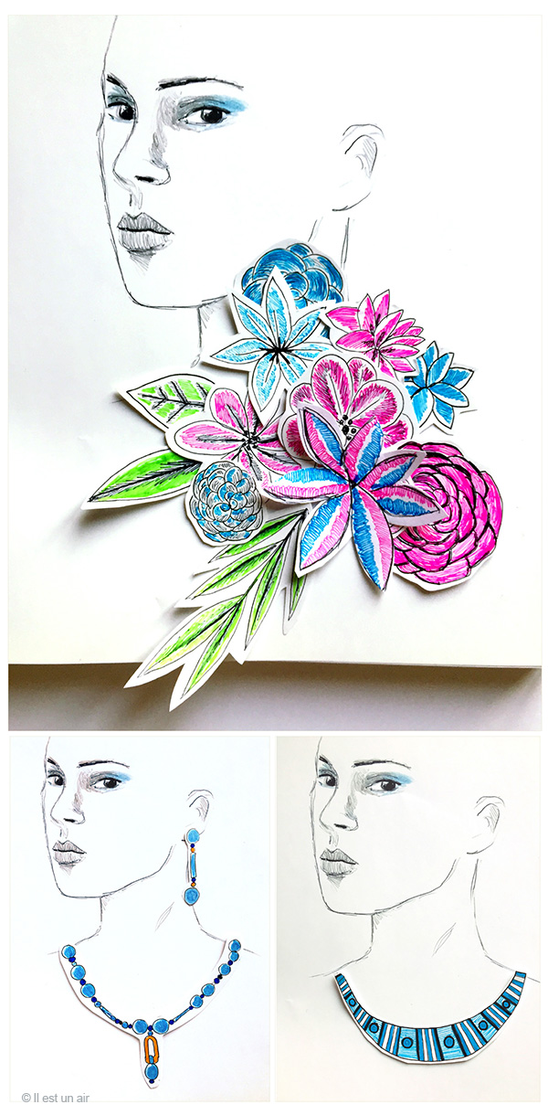 Dessin femme : decoupage et stylo a bille Dessin femme : decoupage et stylo a bille