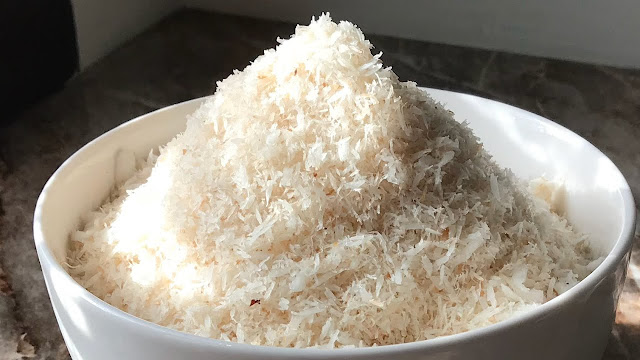 desiccated coconut and sugar
