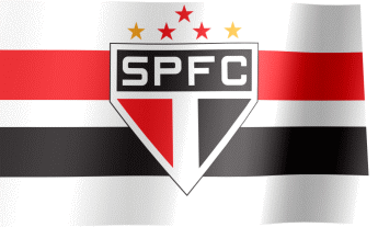 The waving flag of São Paulo FC with the logo (Animated GIF) (Bandeira do São Paulo FC)
