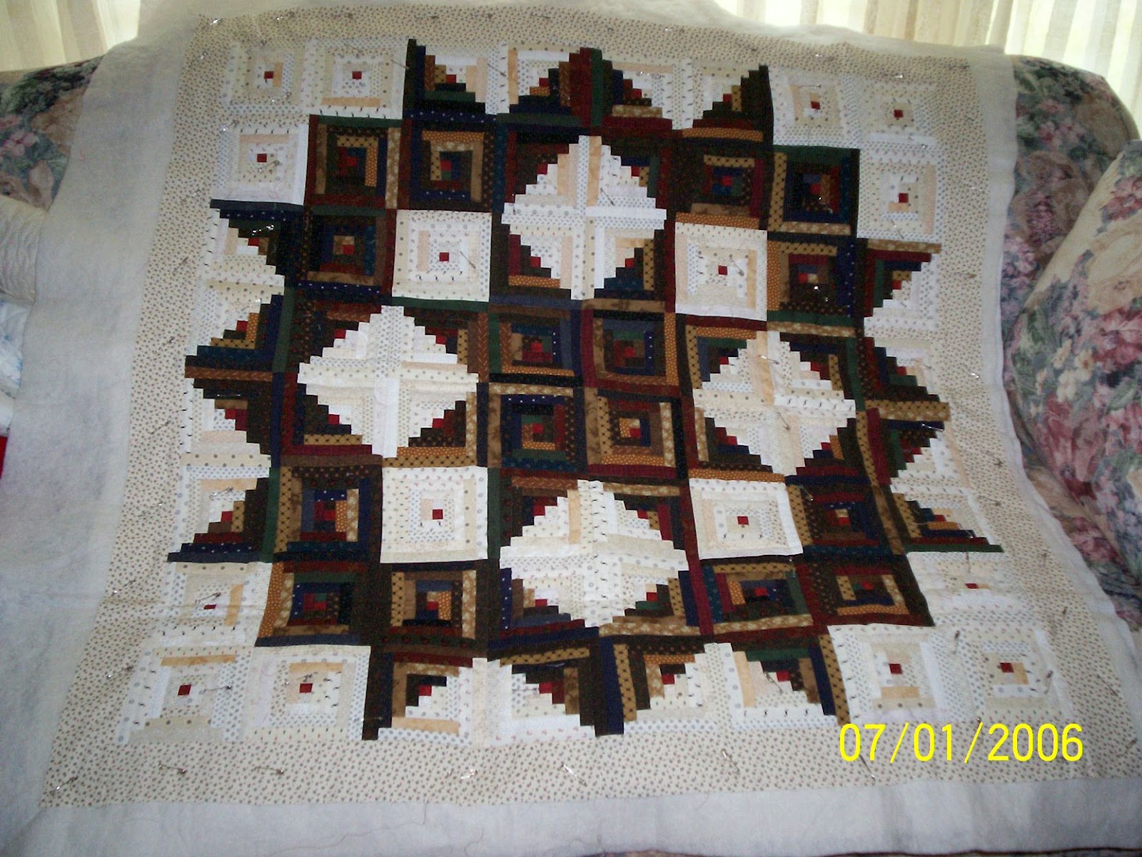 Star Log Cabin Quilt Teresa Quilts Broken Star Log Cabin Quilt