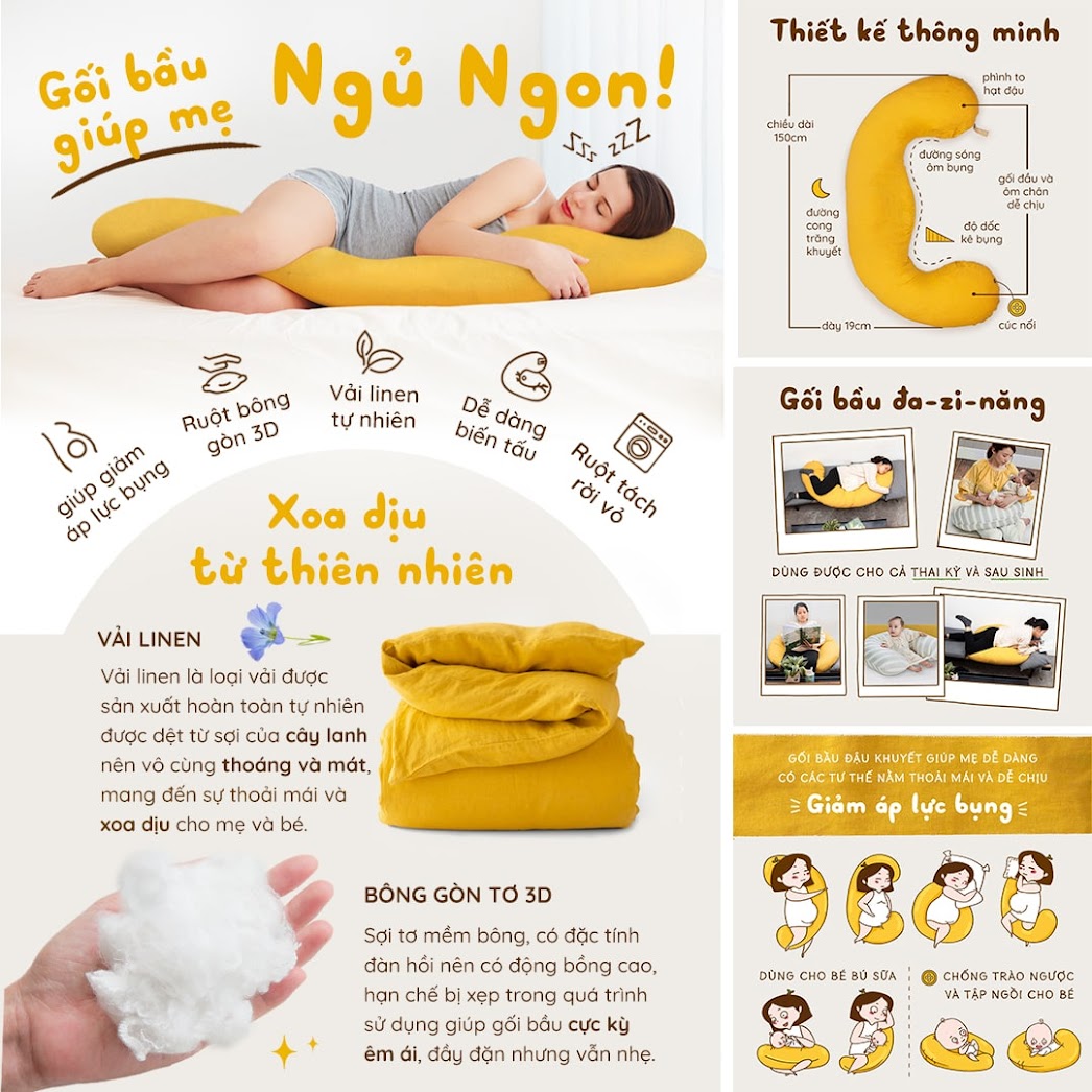 [A159] Gối Bầu Đậu Khuyết: Chọn mua thế nào tốt cho sức khỏe Mẹ và Bé?